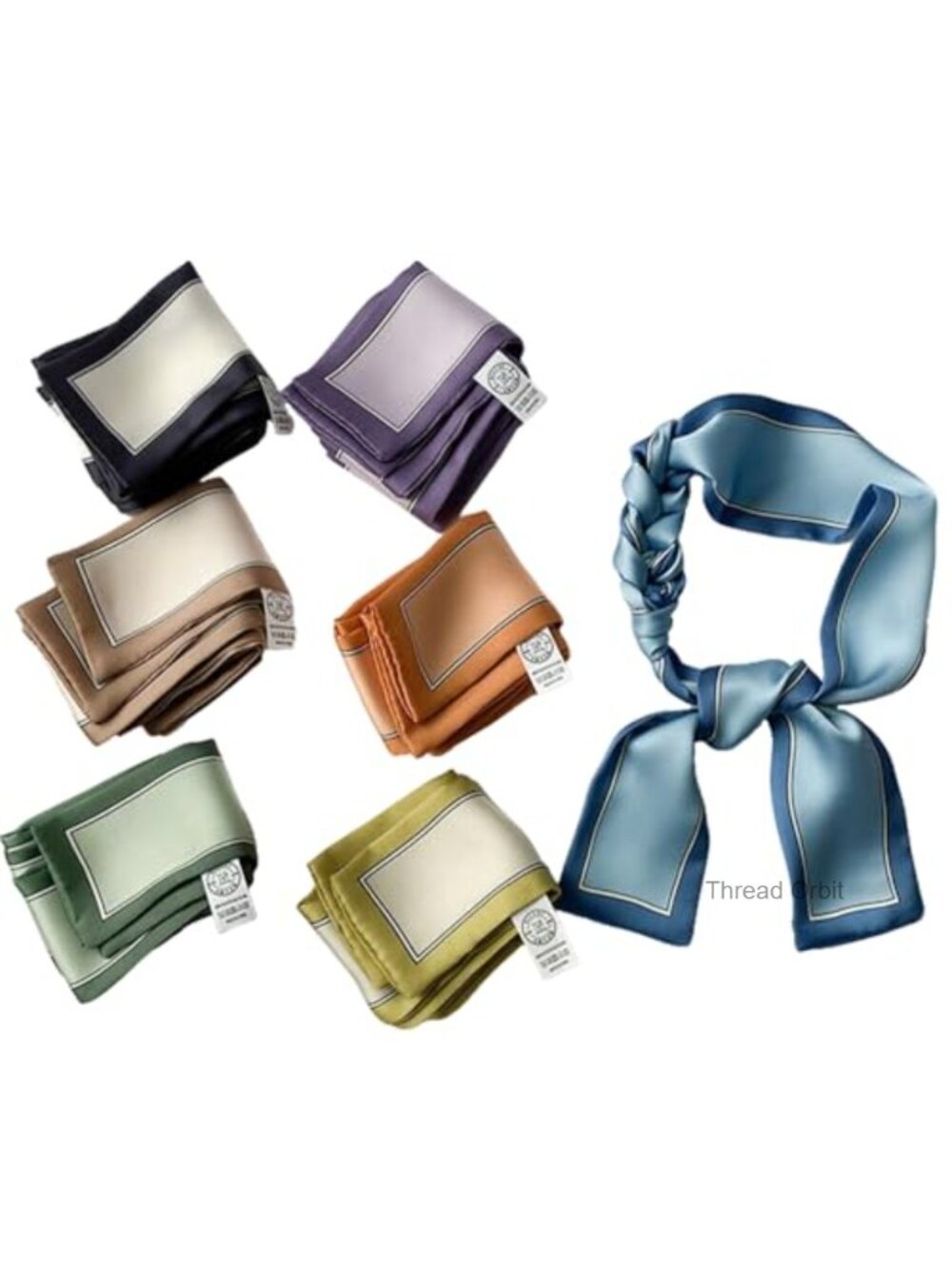 Retro Floral Ribbon Silk Scarf Hair Band Neck Scarf Purse Headband Belt